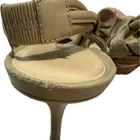 L.A.M.B. Tan and Brown Heels with Bow Detail - Picture 5 of 9